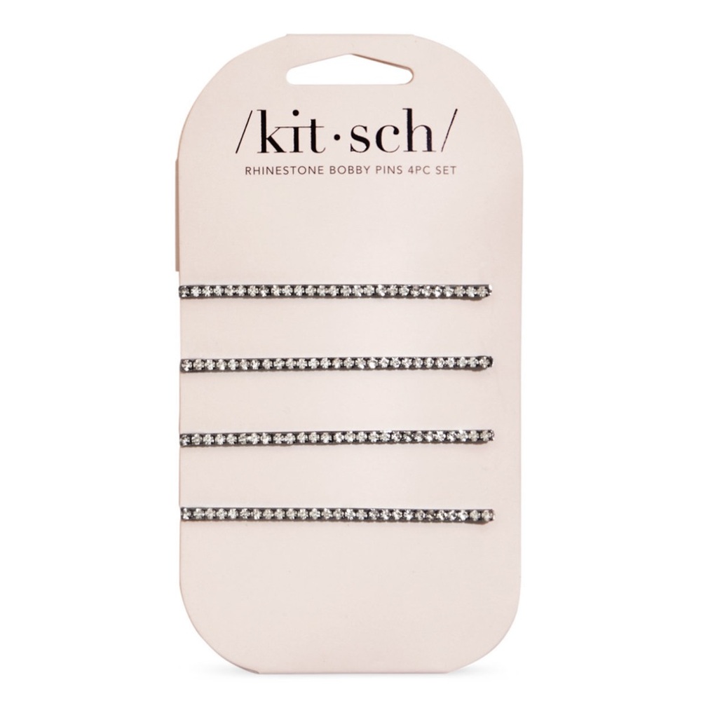 Kitsch Silver Rhinestone Hair Pins